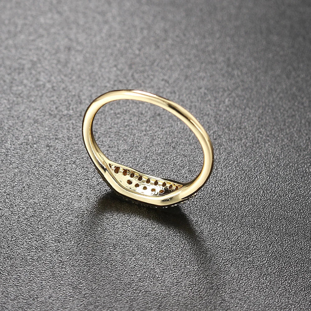 Dainty Gold CZ Stacking Ring