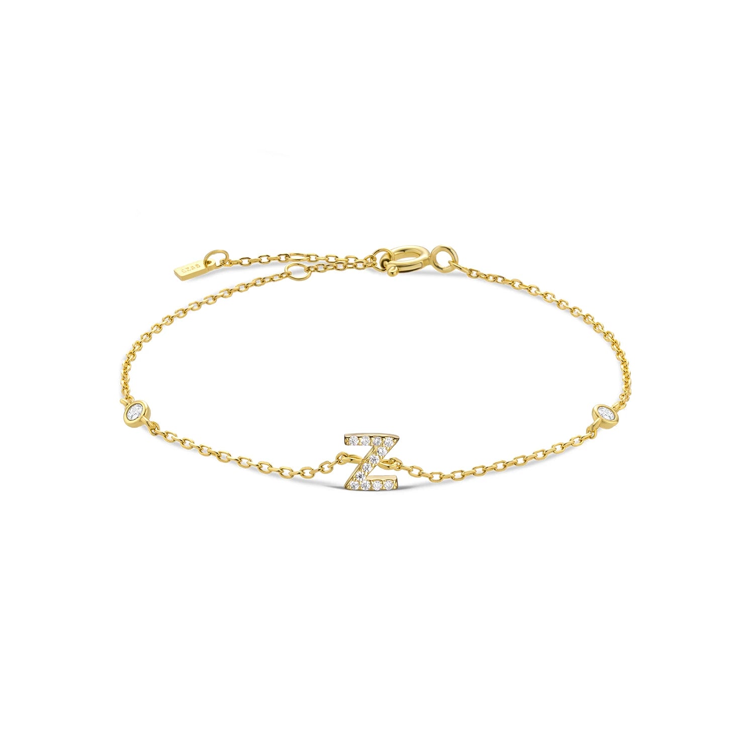 Alphabet CZ Name Bracelet 925 Silver