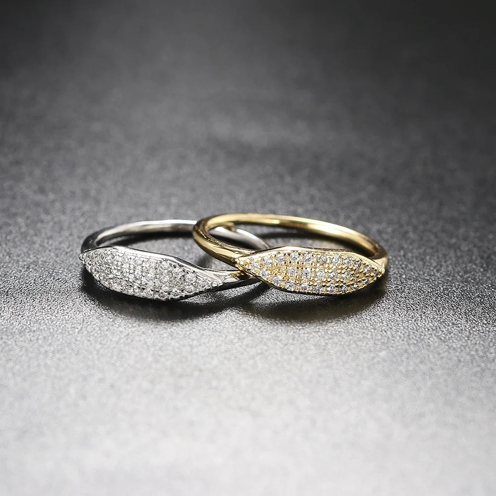 Dainty Gold CZ Stacking Ring