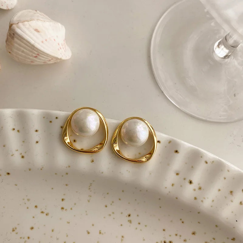 Aurelia Irregular Pearl Luxe Studs