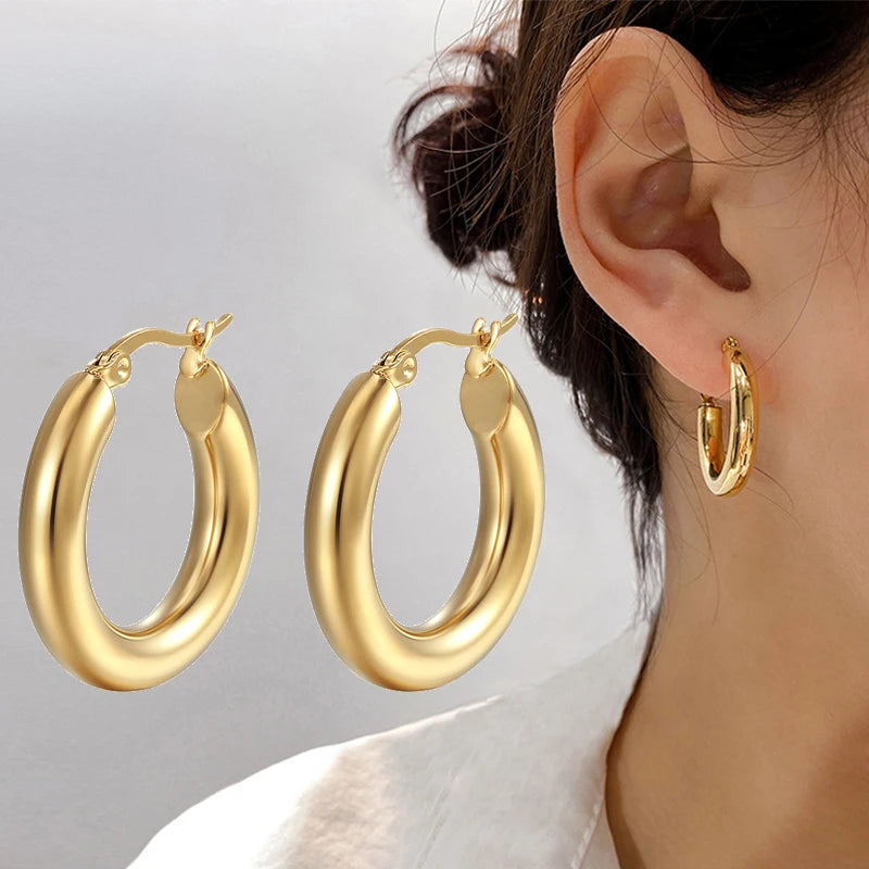 Aurelia Classic Chunky Hoop Earrings