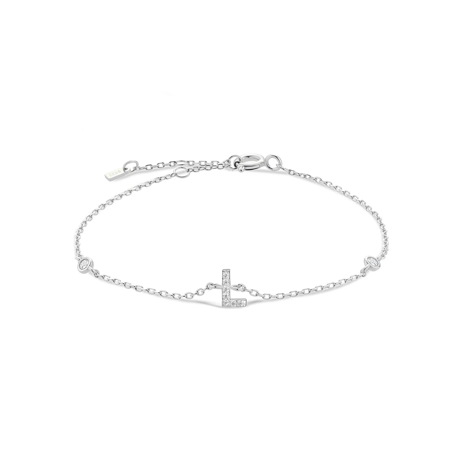 Alphabet CZ Name Bracelet 925 Silver