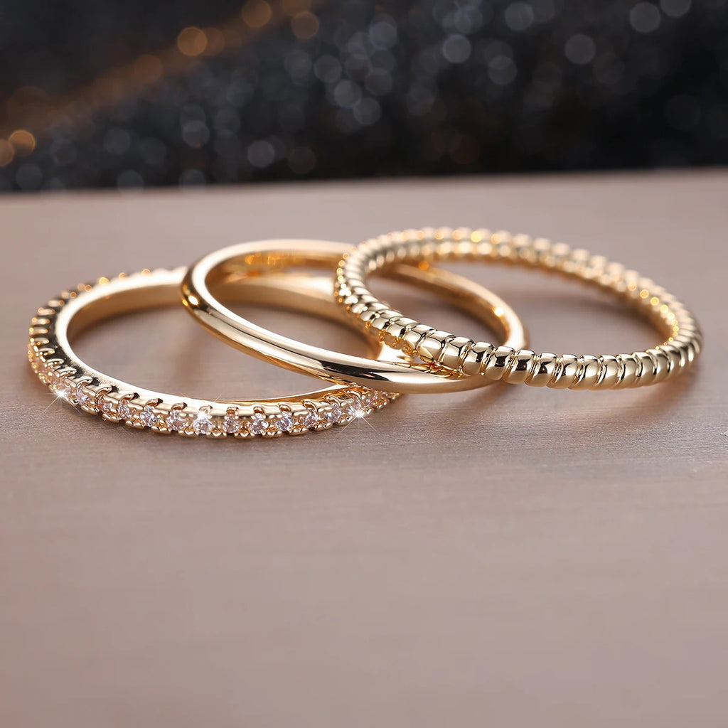 Minimalist 3PC Zircon Ring Set