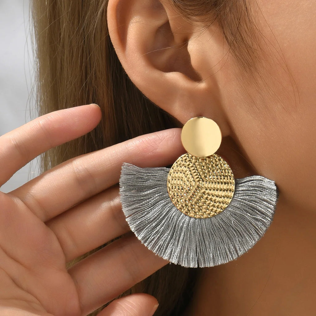 Aurelia White Tassel Luxe Earrings