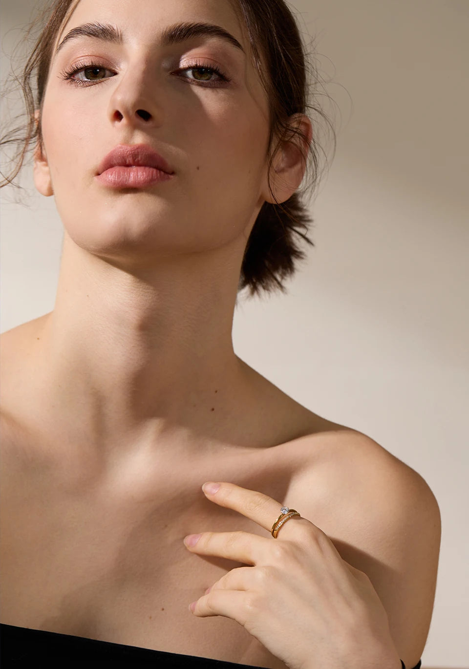 Delicate Double Layer CZ Ring