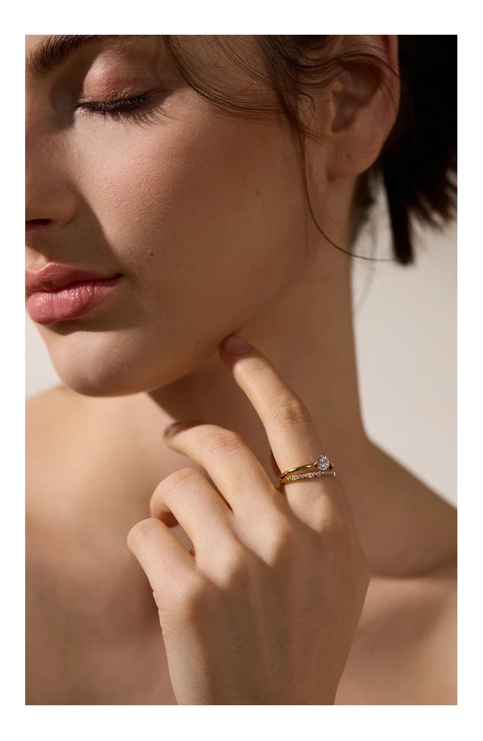 Delicate Double Layer CZ Ring