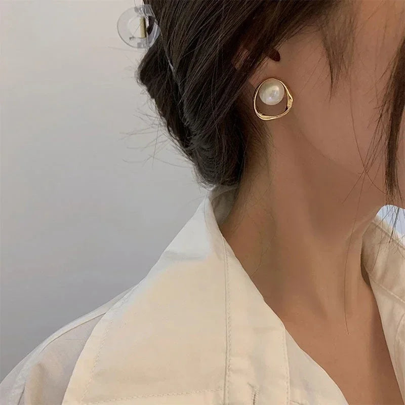 Aurelia Irregular Pearl Luxe Studs