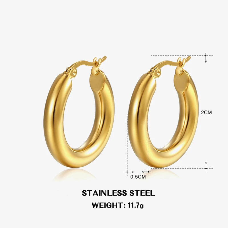 Aurelia Classic Chunky Hoop Earrings
