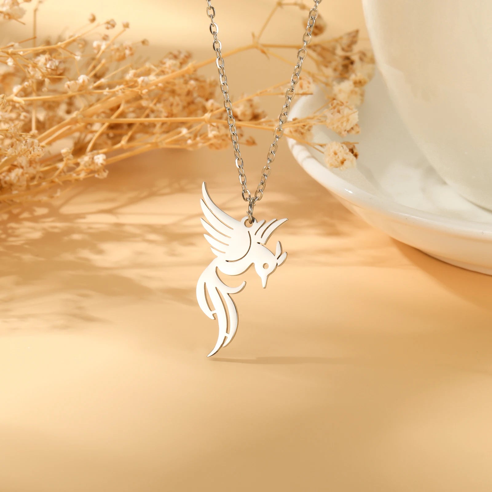 Gold Phoenix Pendant Necklace