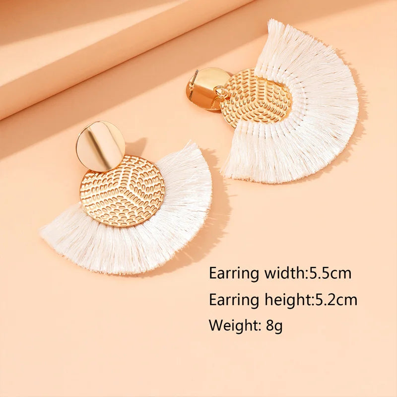 Aurelia White Tassel Luxe Earrings