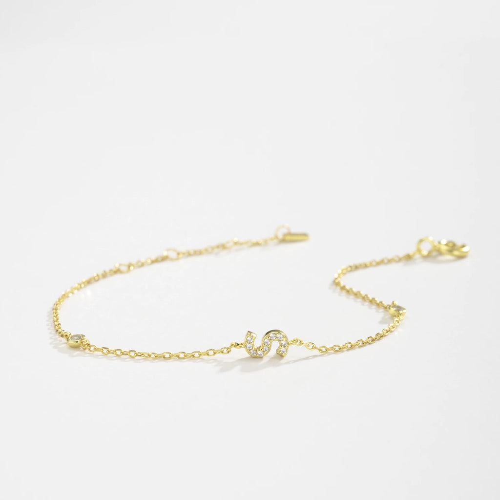 Alphabet CZ Name Bracelet 925 Silver