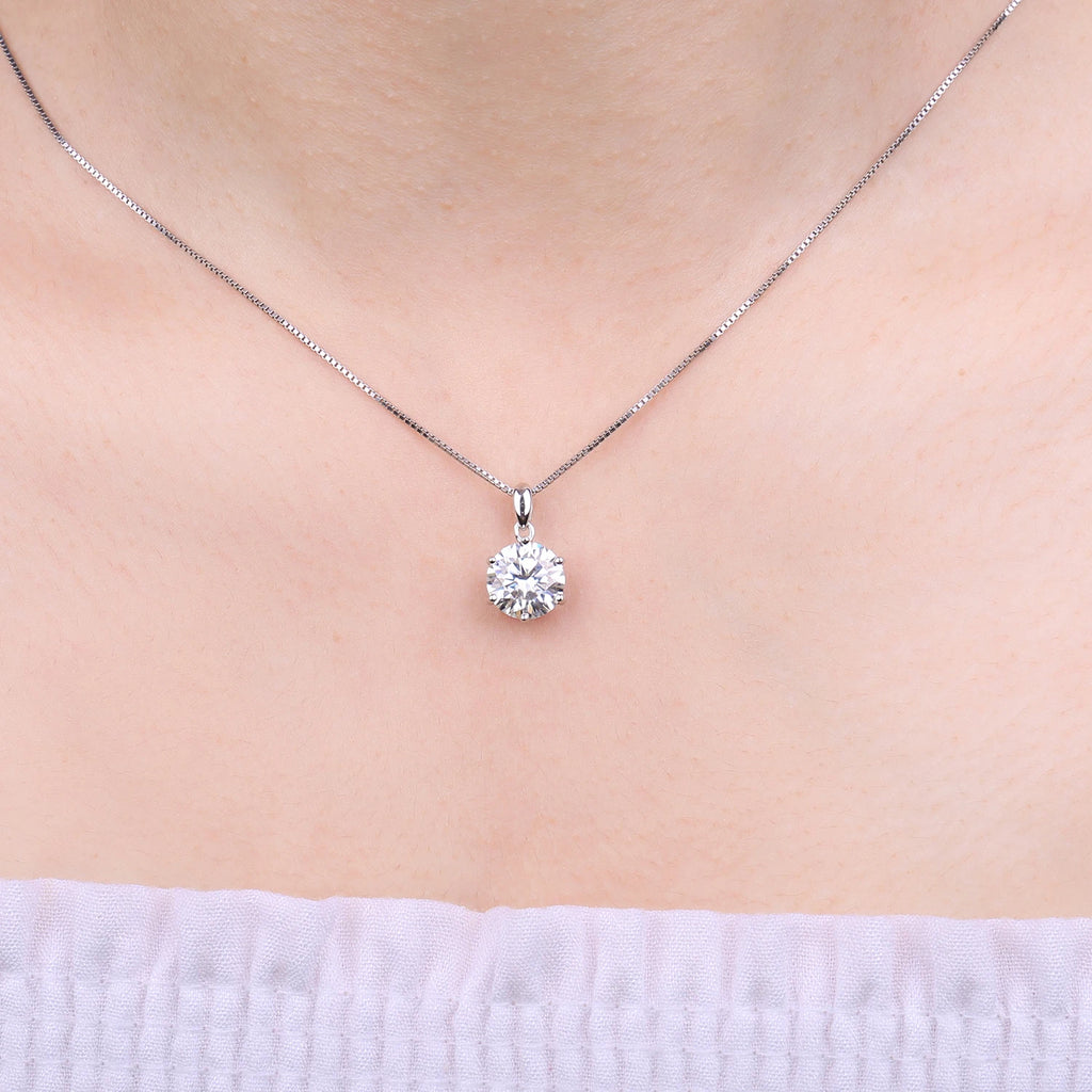 Moissanite Round D Color 925 Silver Pendant
