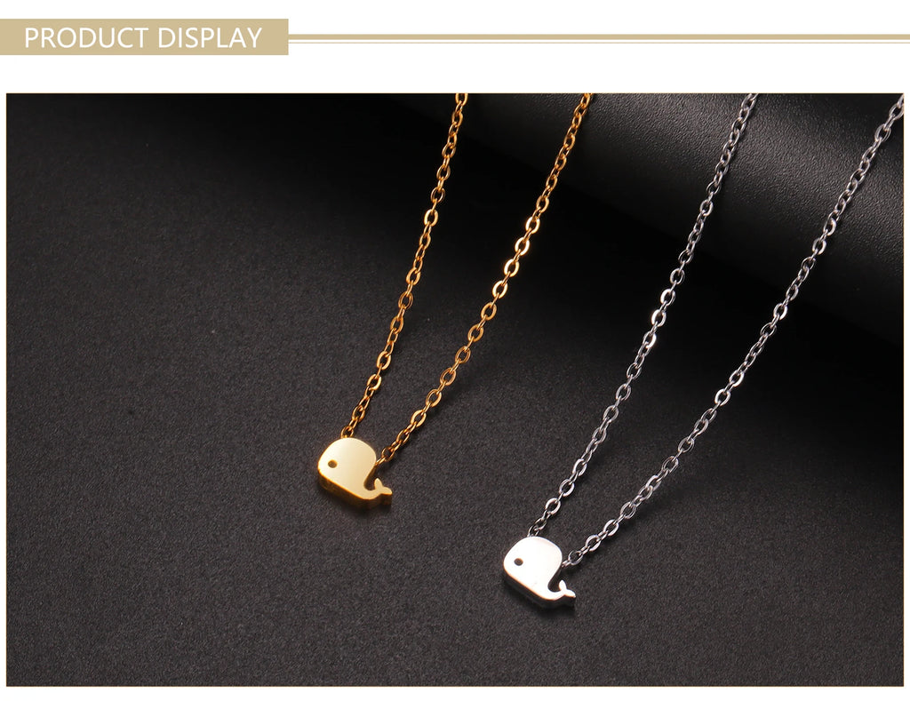 Mini Whale Gold Pendant Necklace