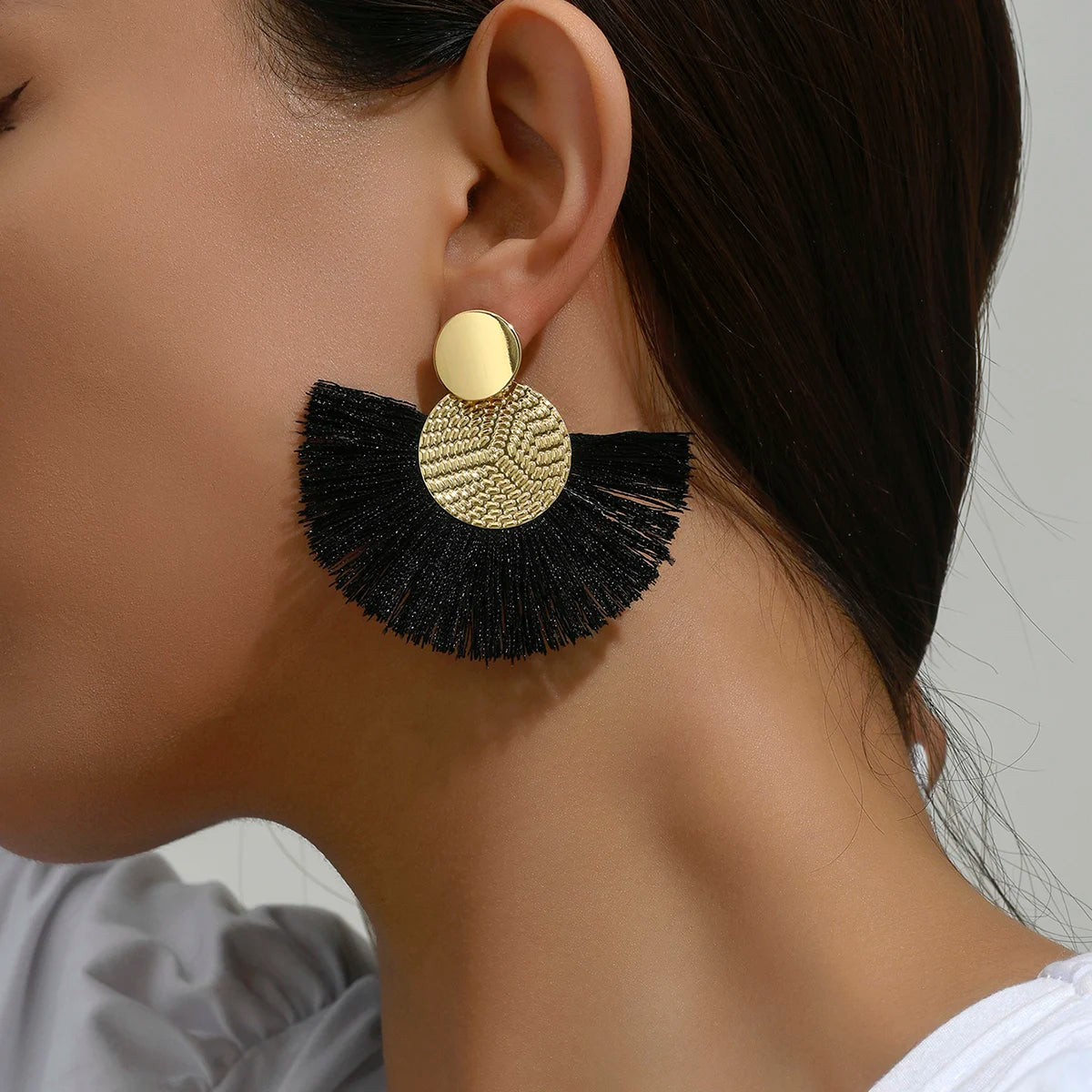 Aurelia White Tassel Luxe Earrings