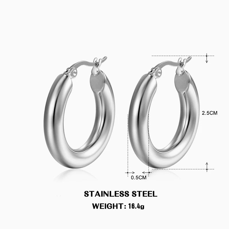 Aurelia Classic Chunky Hoop Earrings