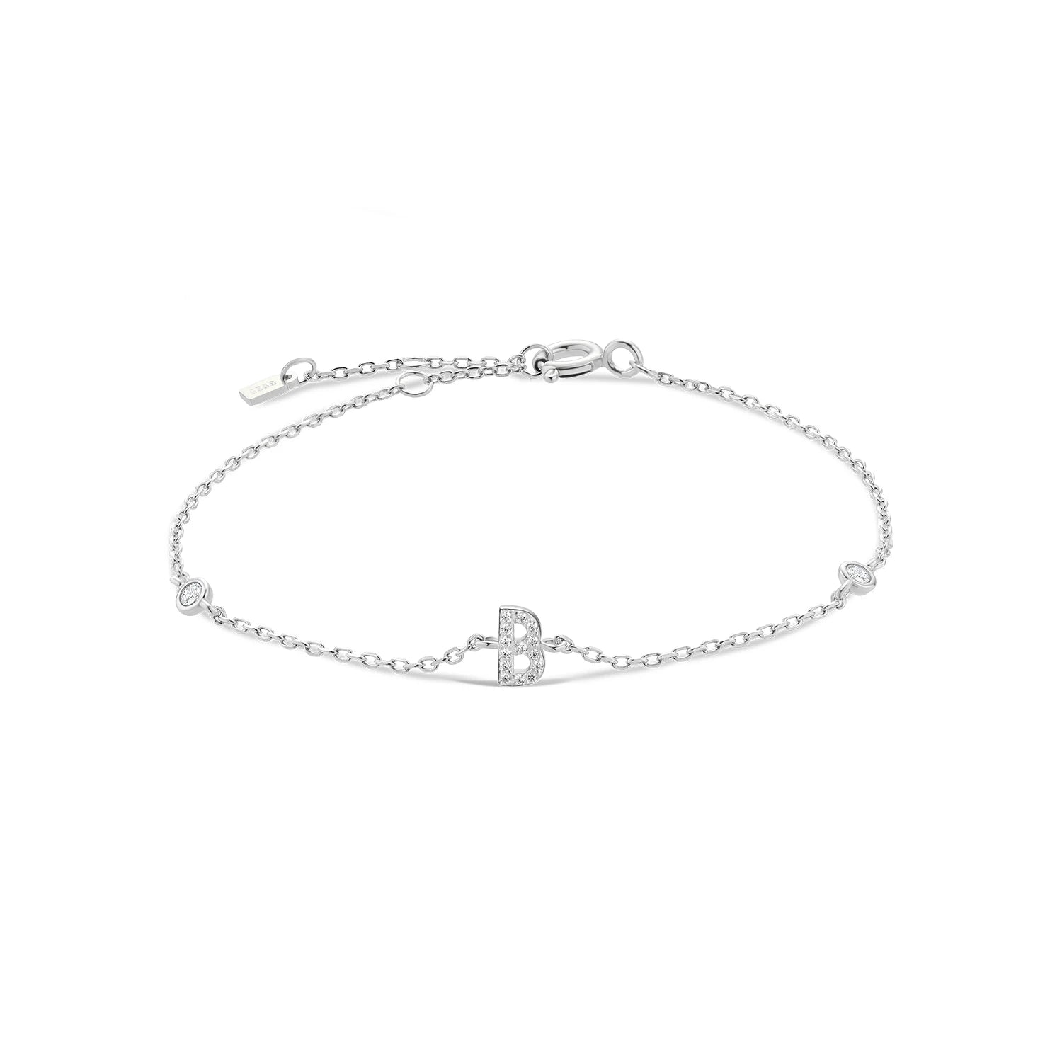 Alphabet CZ Name Bracelet 925 Silver
