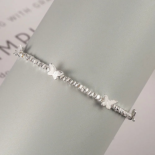 925 Silver Butterfly Bead Bracelet