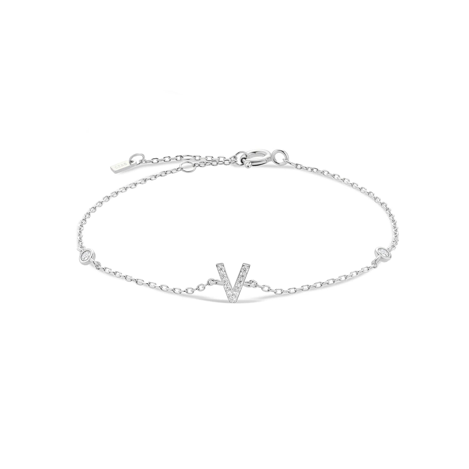 Alphabet CZ Name Bracelet 925 Silver