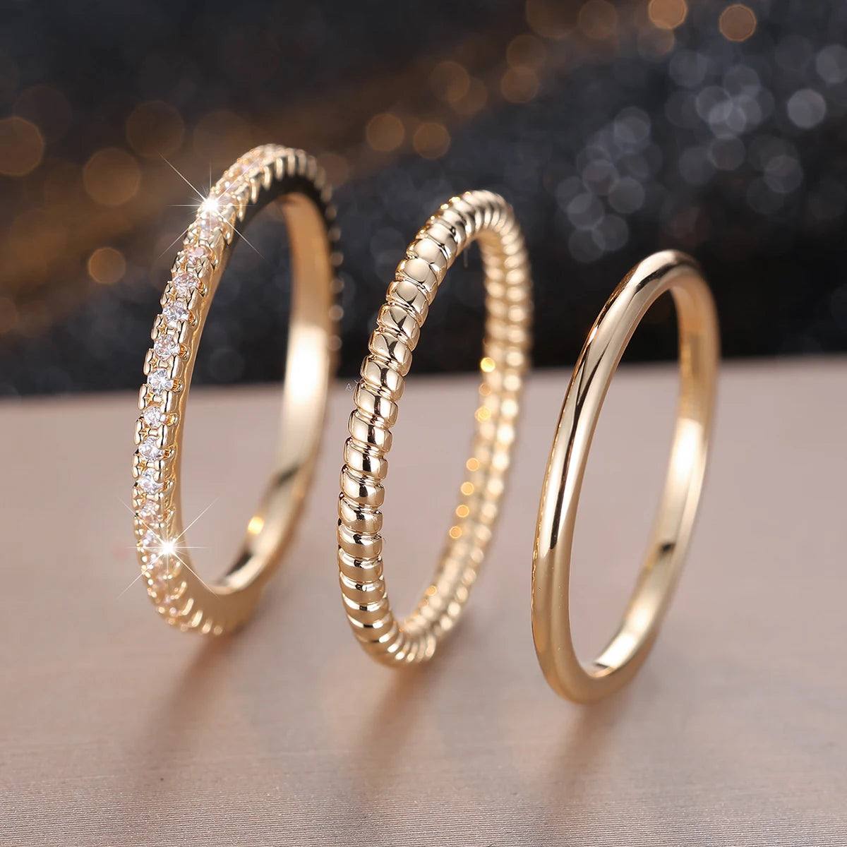 Minimalist 3PC Zircon Ring Set