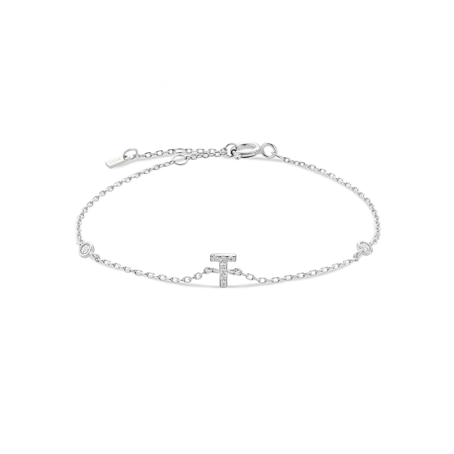Alphabet CZ Name Bracelet 925 Silver
