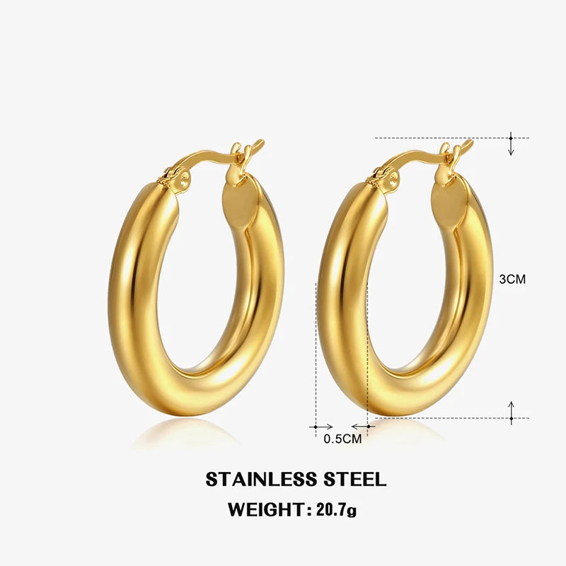 Aurelia Classic Chunky Hoop Earrings