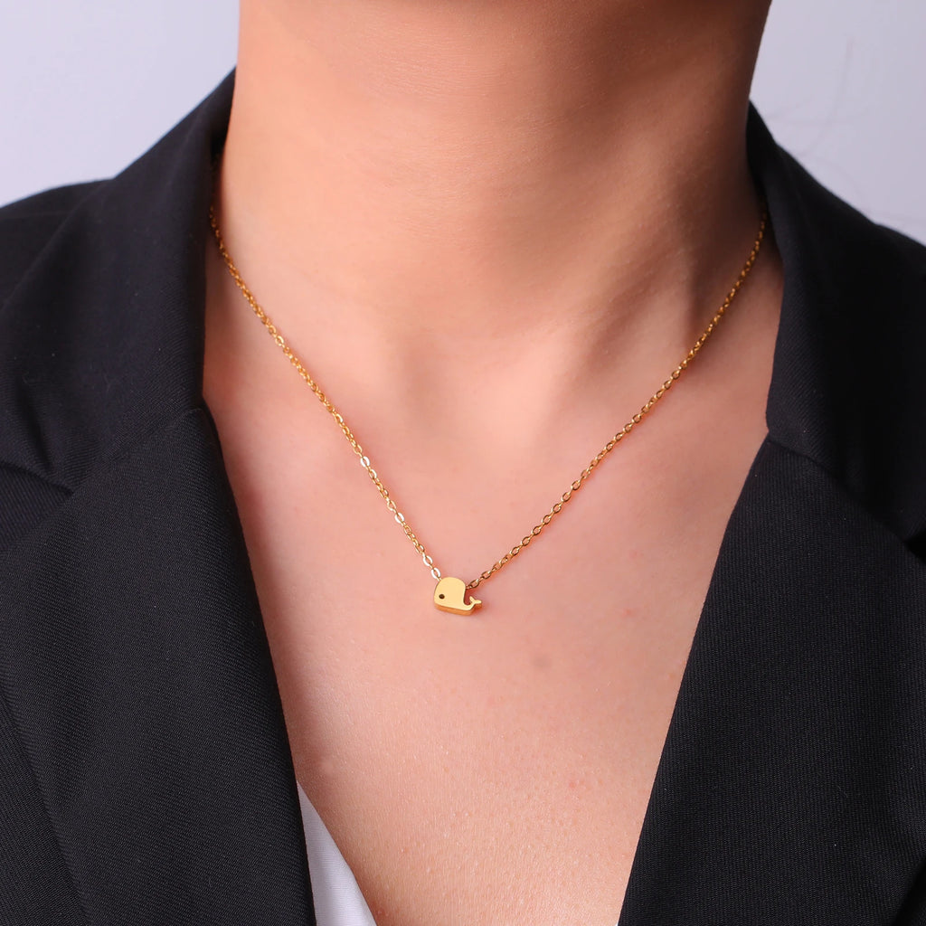 Mini Whale Gold Pendant Necklace