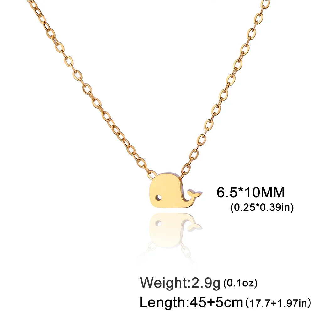 Mini Whale Gold Pendant Necklace