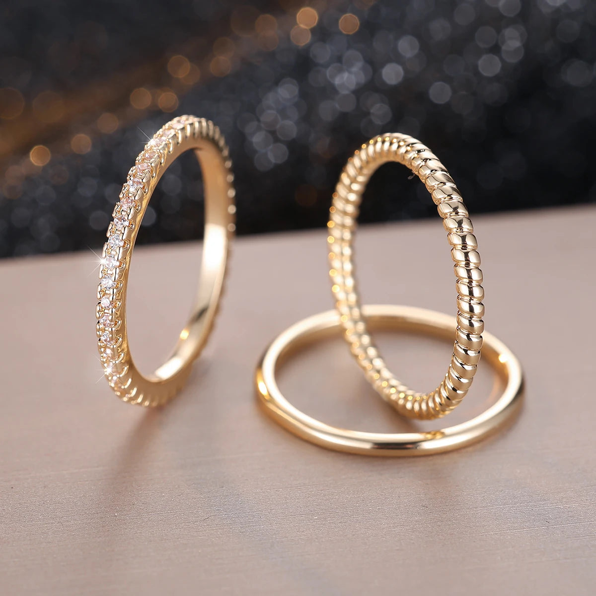 Minimalist 3PC Zircon Ring Set
