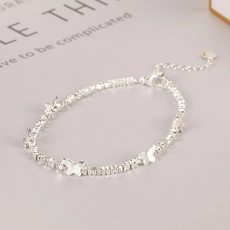 925 Silver Butterfly Bead Bracelet