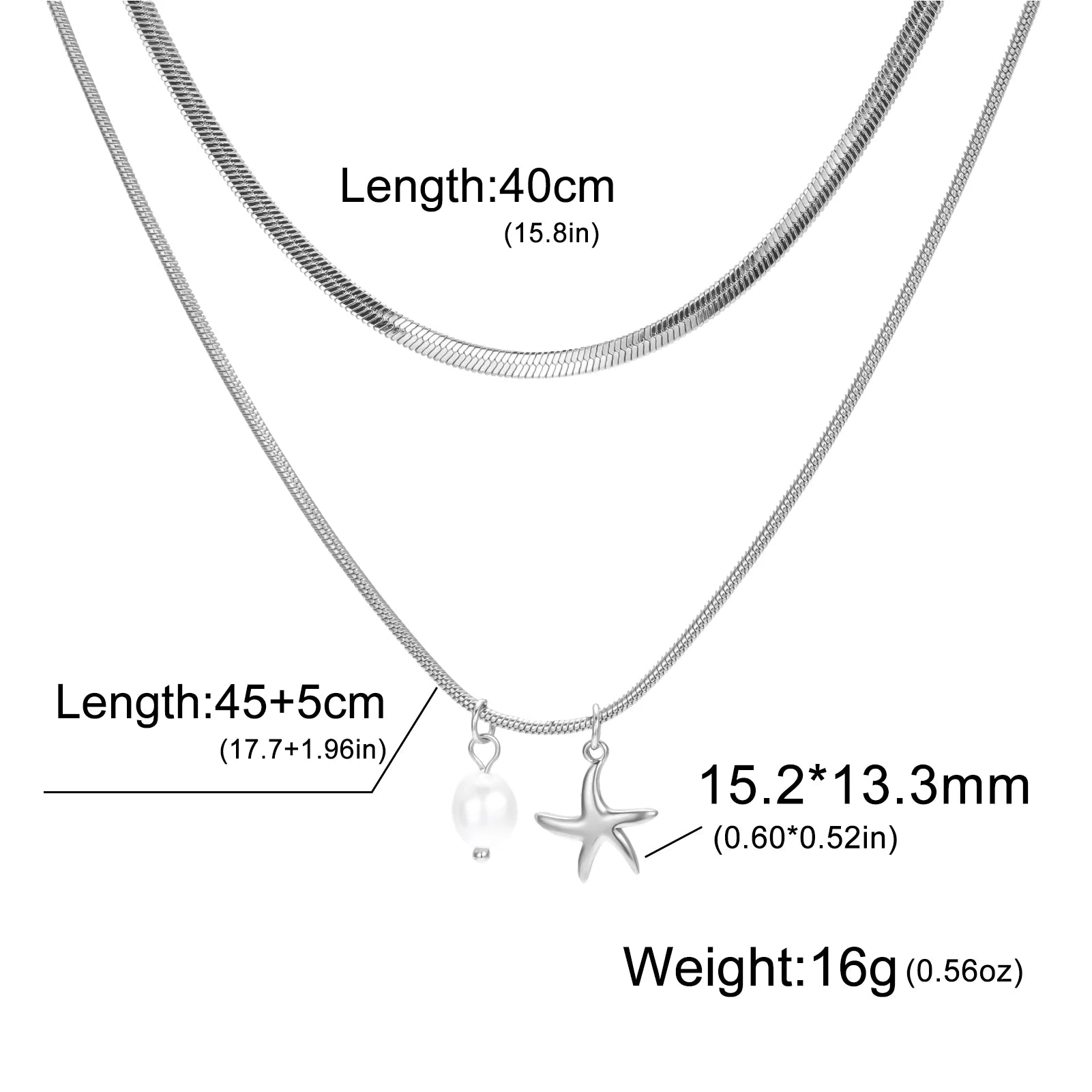 Pearl Sea star Double Layer Necklace