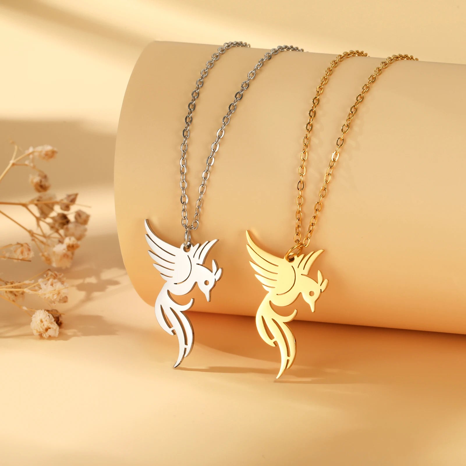 Gold Phoenix Pendant Necklace