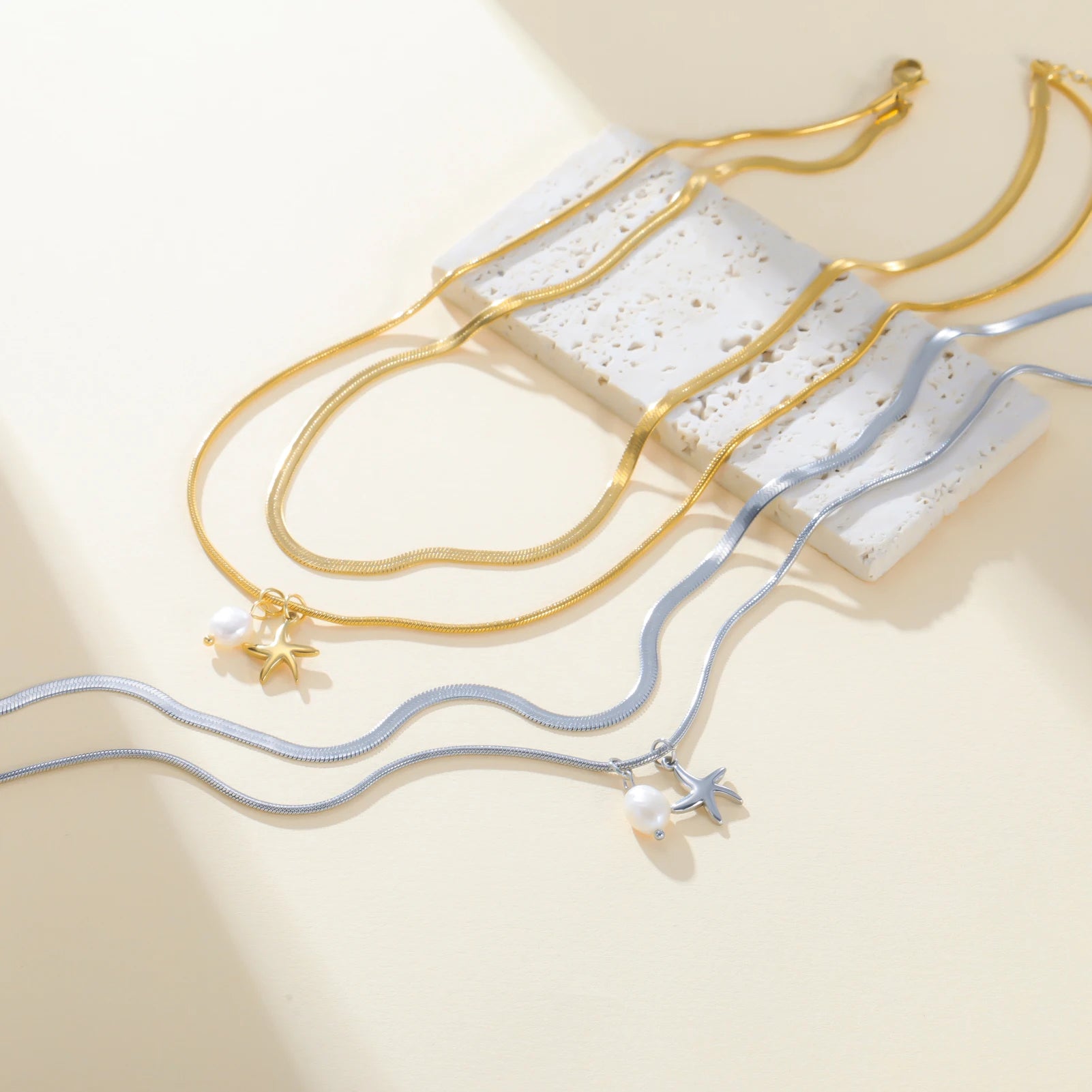 Pearl Sea star Double Layer Necklace