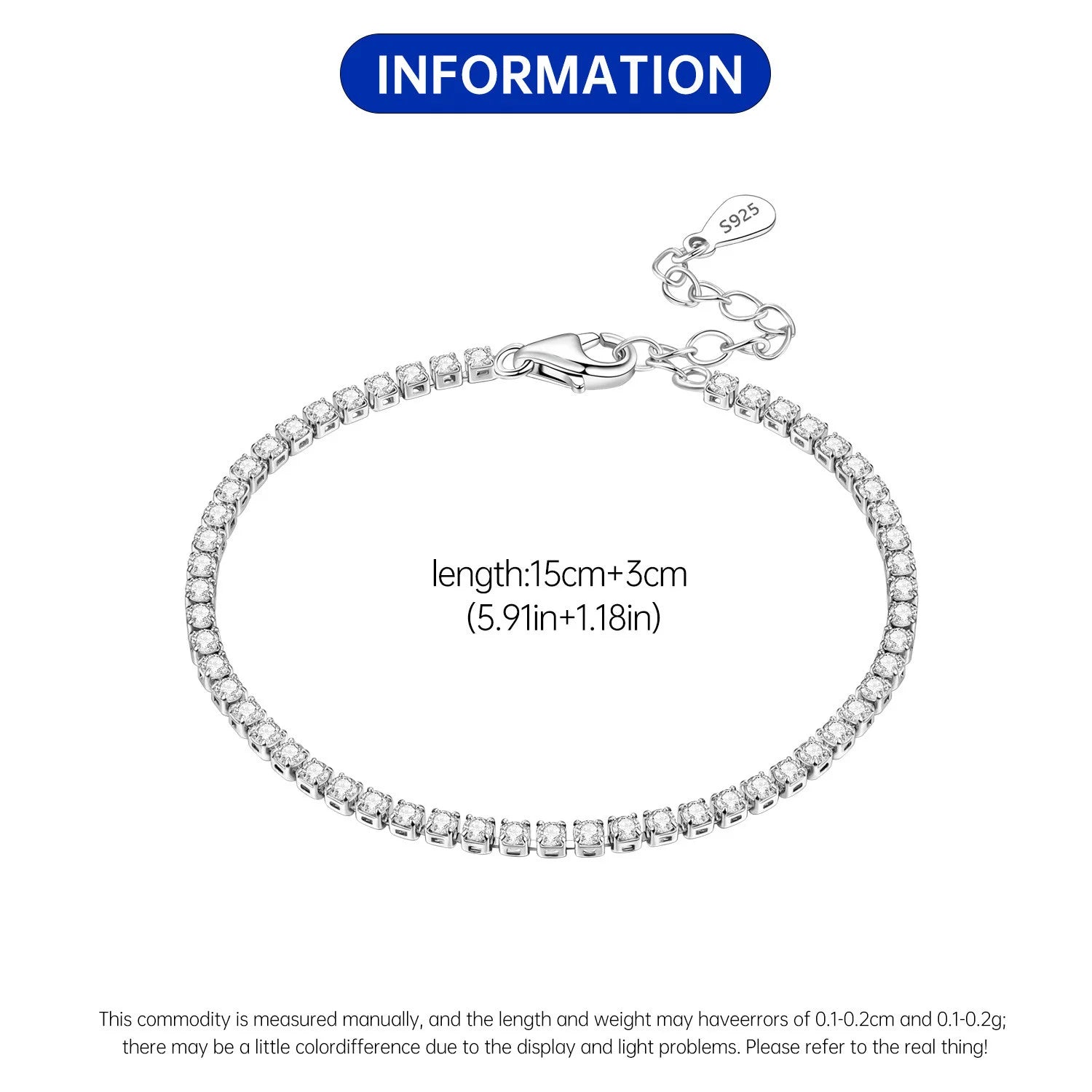 925 Silver CZ Tennis Bracelet