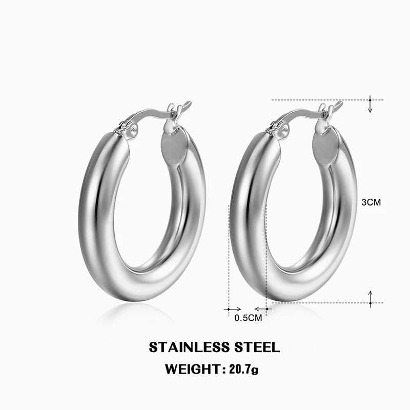 Aurelia Classic Chunky Hoop Earrings