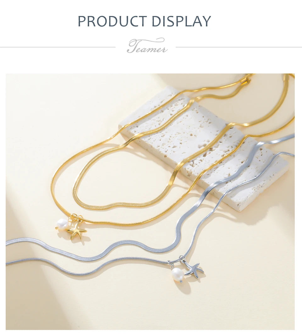 Pearl Sea star Double Layer Necklace