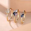 Luxury Triple Zircon Rose Gold Ring Set